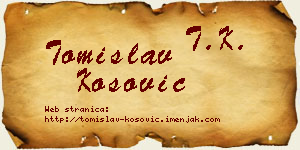 Tomislav Kosović vizit kartica